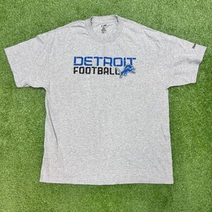 Vintage 00s Detroit Lions Reebok Spellout Logo T-Shirt Size XL